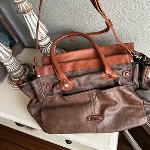 Frye leather satchel with shoulder strap